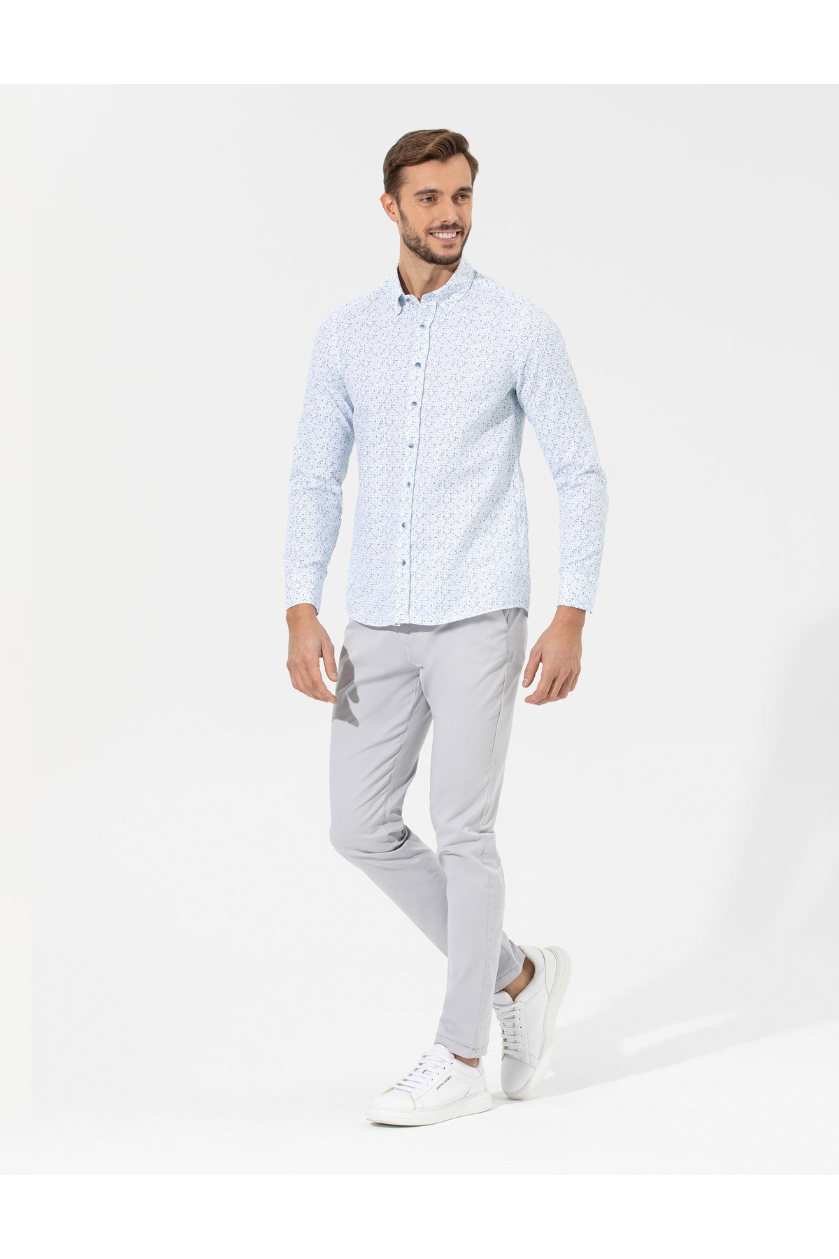 Açık Gri Slim Fit Basic Chino Pantolon 50268098-VR001