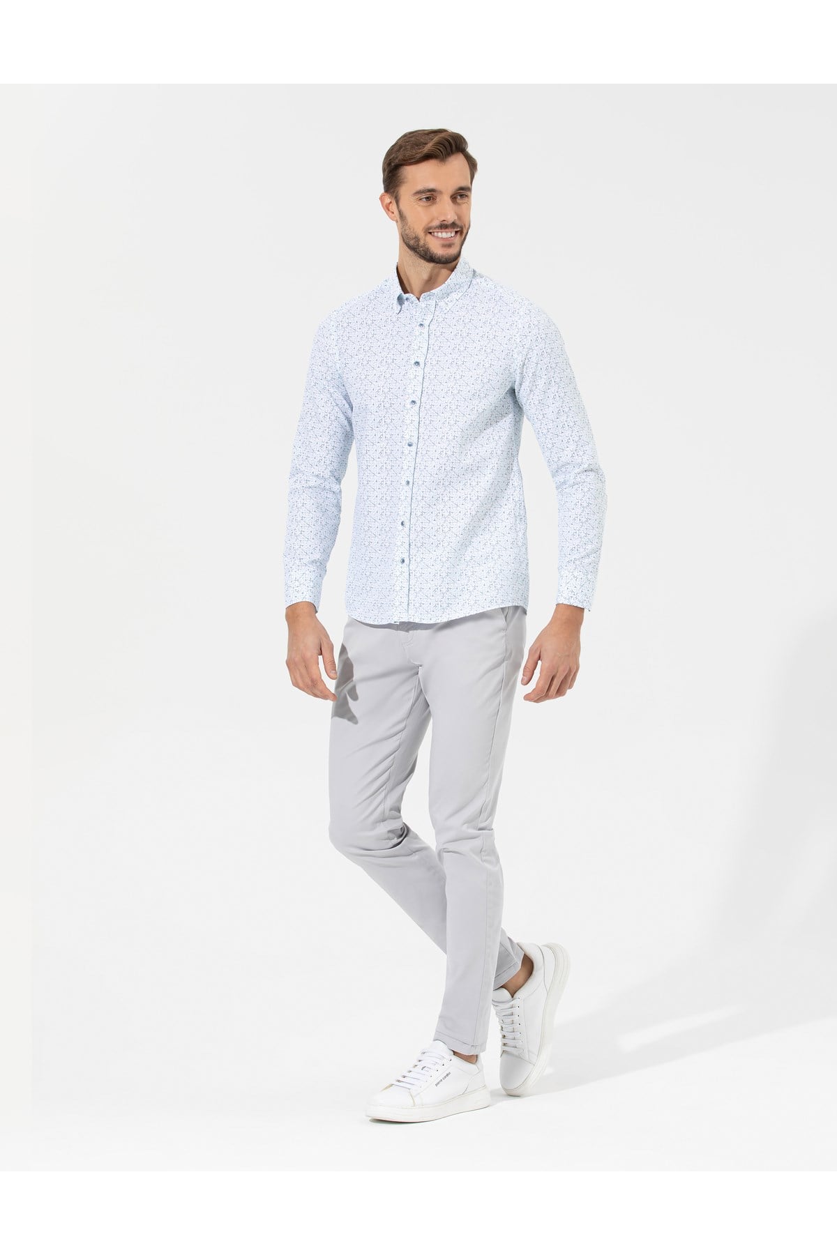 Açık Gri Slim Fit Basic Chino Pantolon 50268098-VR001