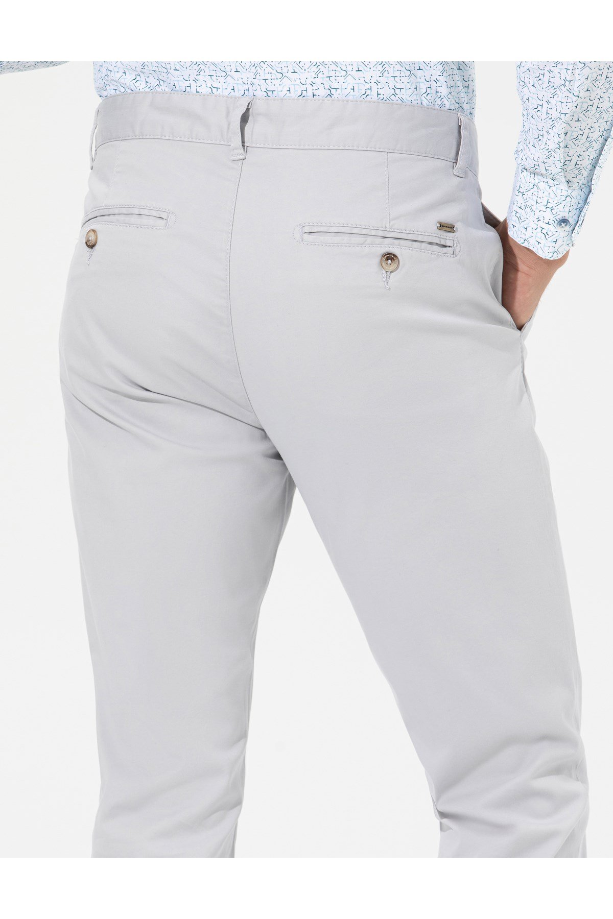 Açık Gri Slim Fit Basic Chino Pantolon 50268098-VR001