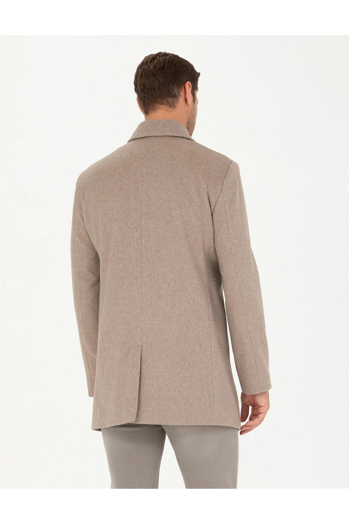 Açık Kahverengi Slim Fit Kaşe Kaban G021SZ0KS.000.1668724.VR002