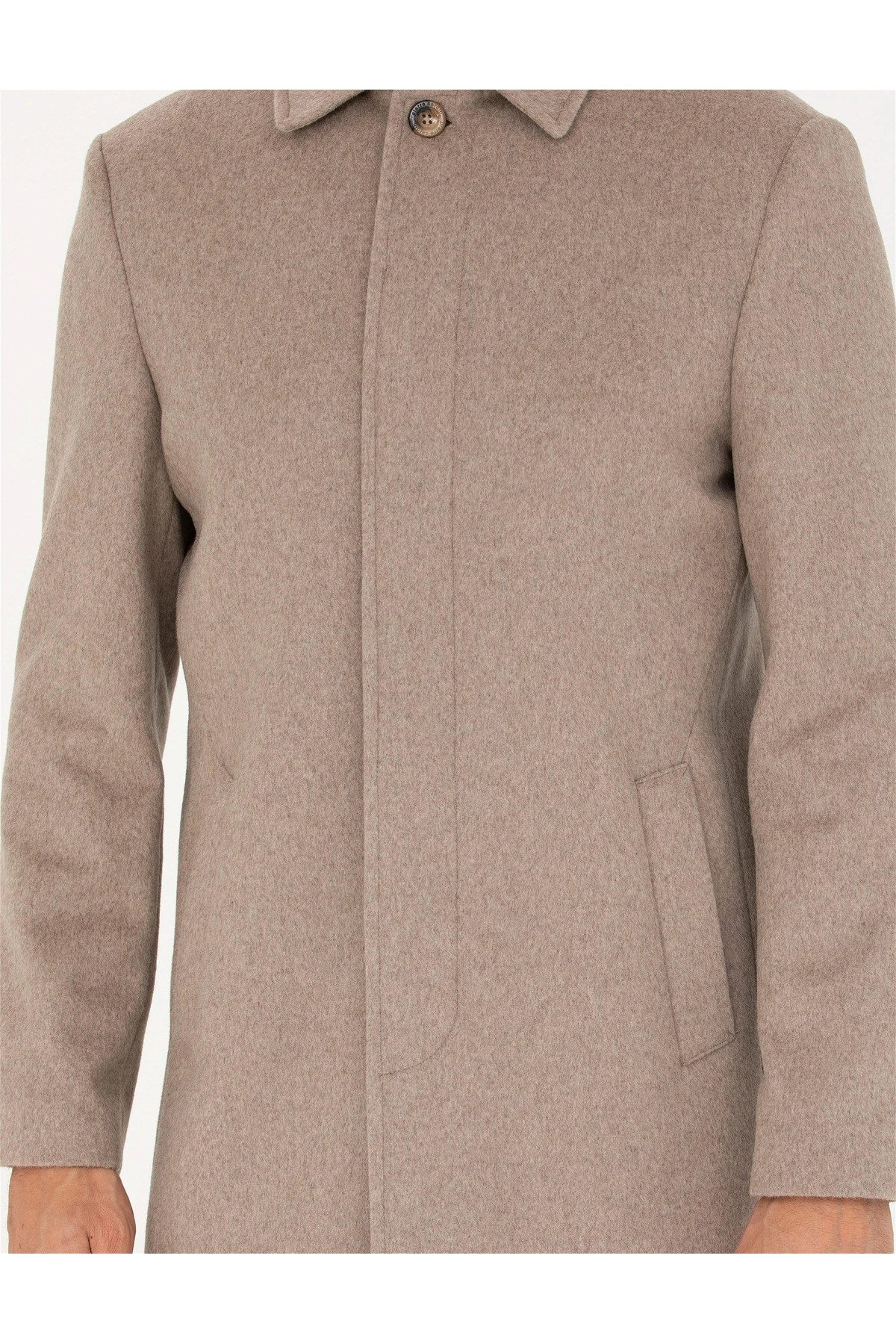 Açık Kahverengi Slim Fit Kaşe Kaban G021SZ0KS.000.1668724.VR002