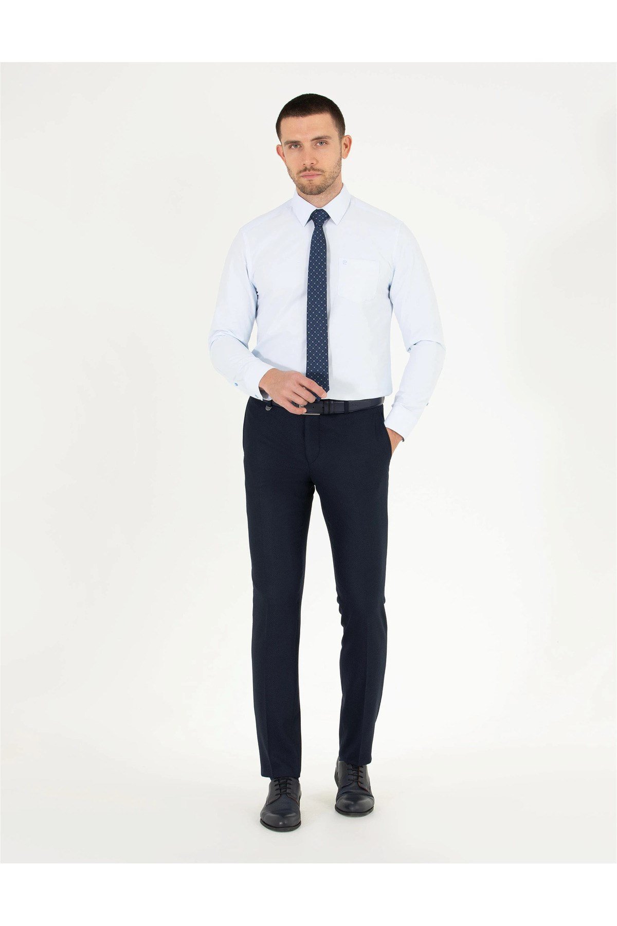 Açık Mavi Regular Fit Uzun Kollu Basic Gömlek G021SZ004.000.1619823.VR003