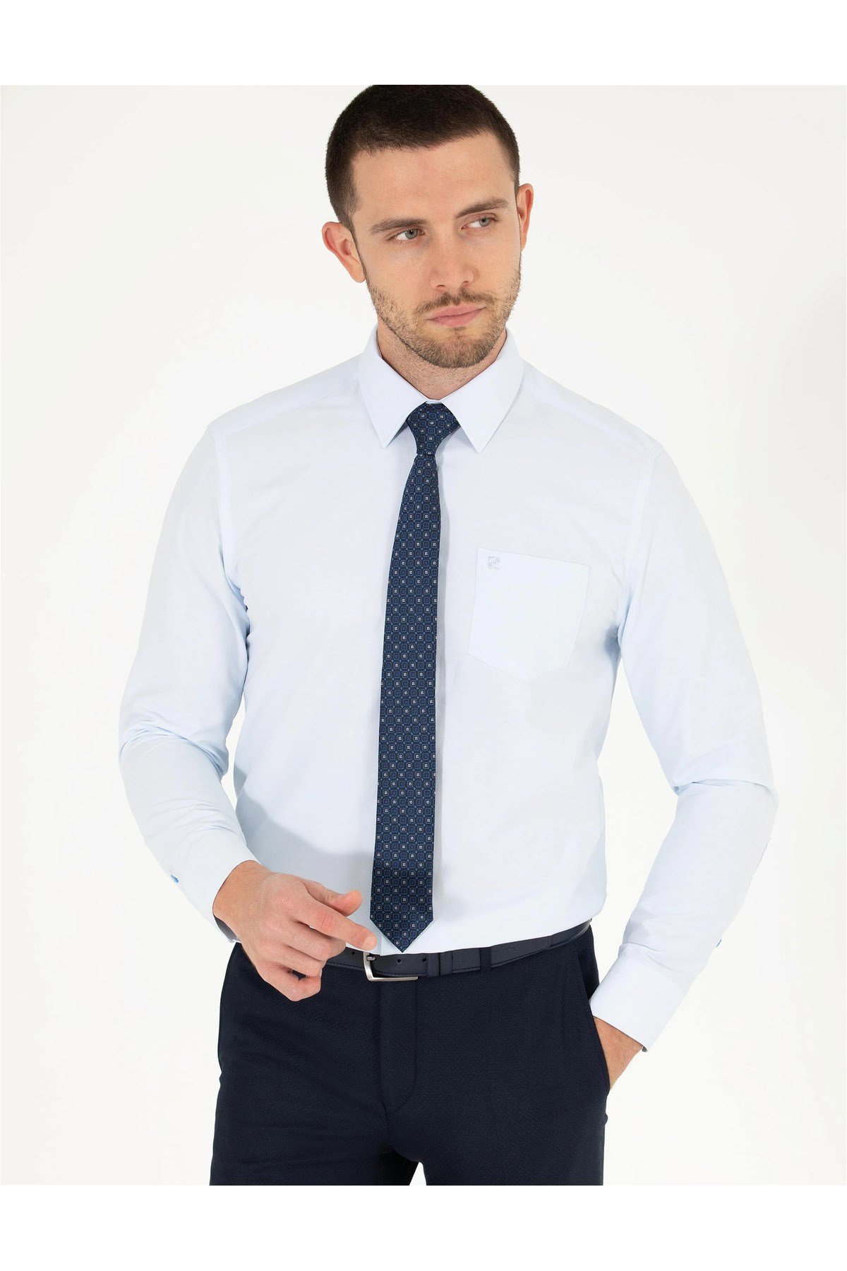 Açık Mavi Regular Fit Uzun Kollu Basic Gömlek G021SZ004.000.1619823.VR003