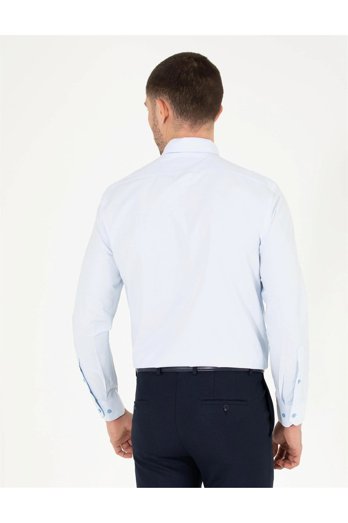 Açık Mavi Regular Fit Uzun Kollu Basic Gömlek G021SZ004.000.1619823.VR003