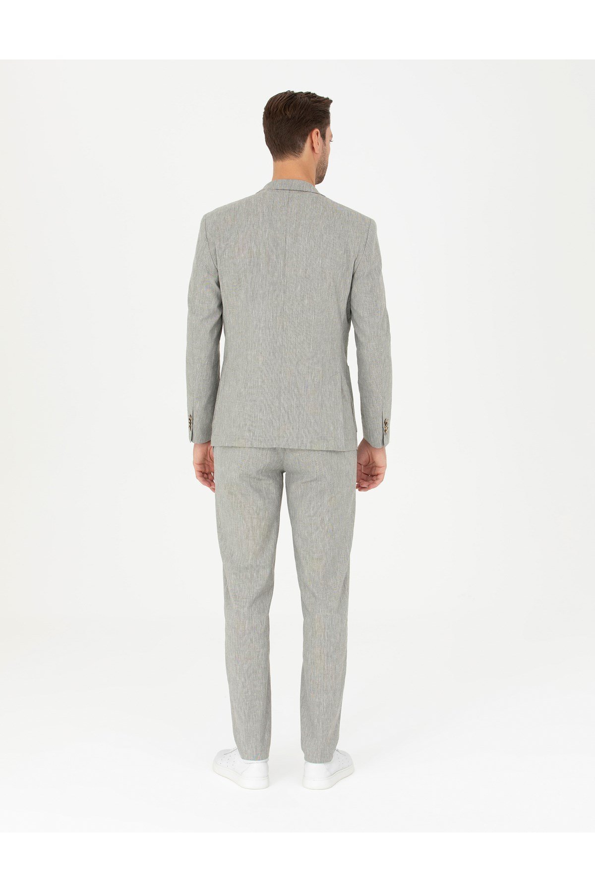Açık Yeşil Ex. Slim Fit Keten Karışımlı Kumaş Pantolon 50284934-VR092