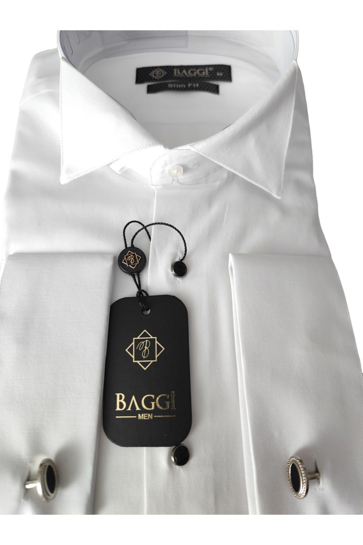 Baggi AtaYaka Slim Fit Metal Düğmeli %100 Pamuk Gömlek