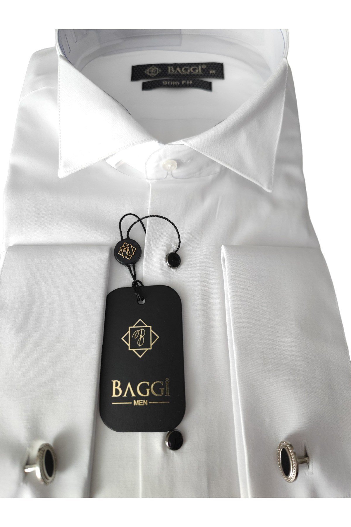 Baggi AtaYaka Slim Fit Metal Düğmeli %100 Pamuk Gömlek