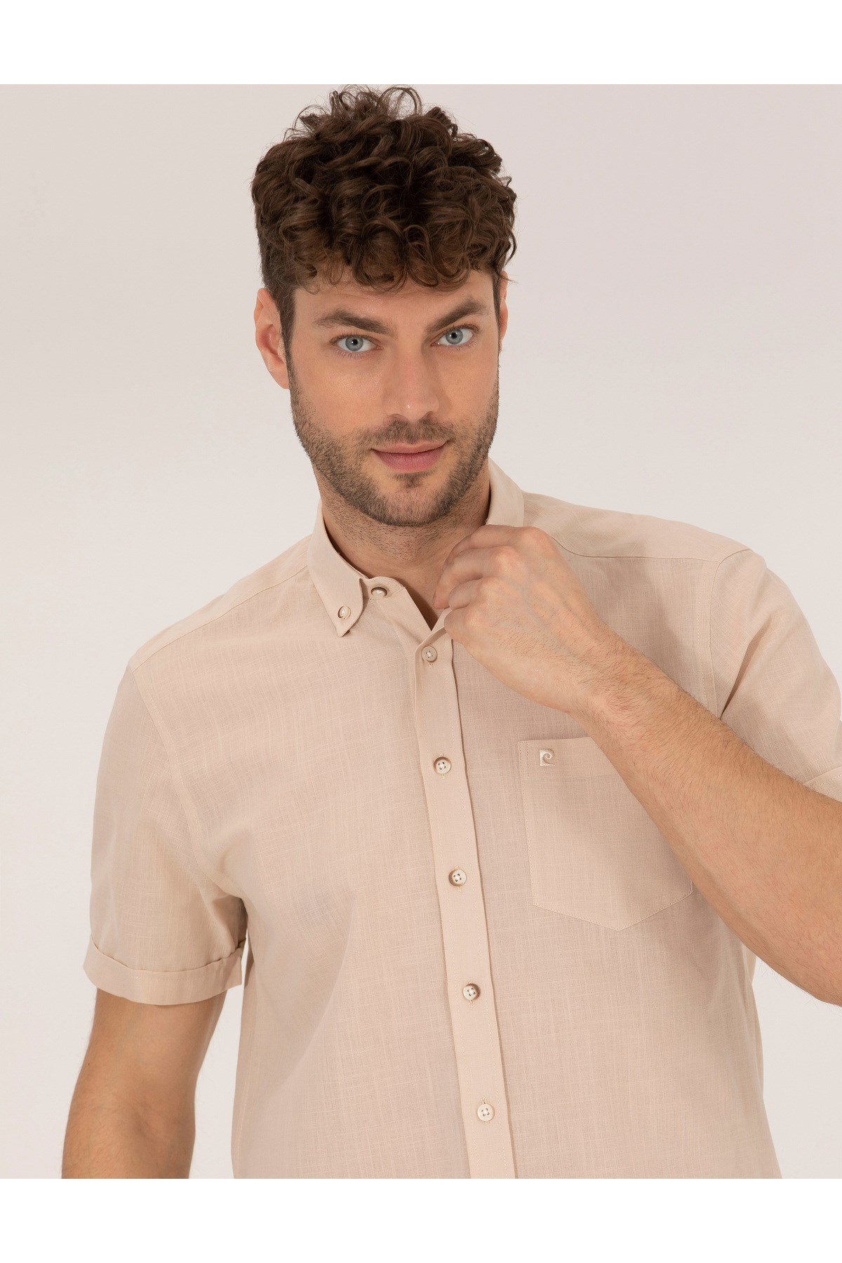 Bej Regular Fit Kısa Kollu Gömlek 50268184-VR011