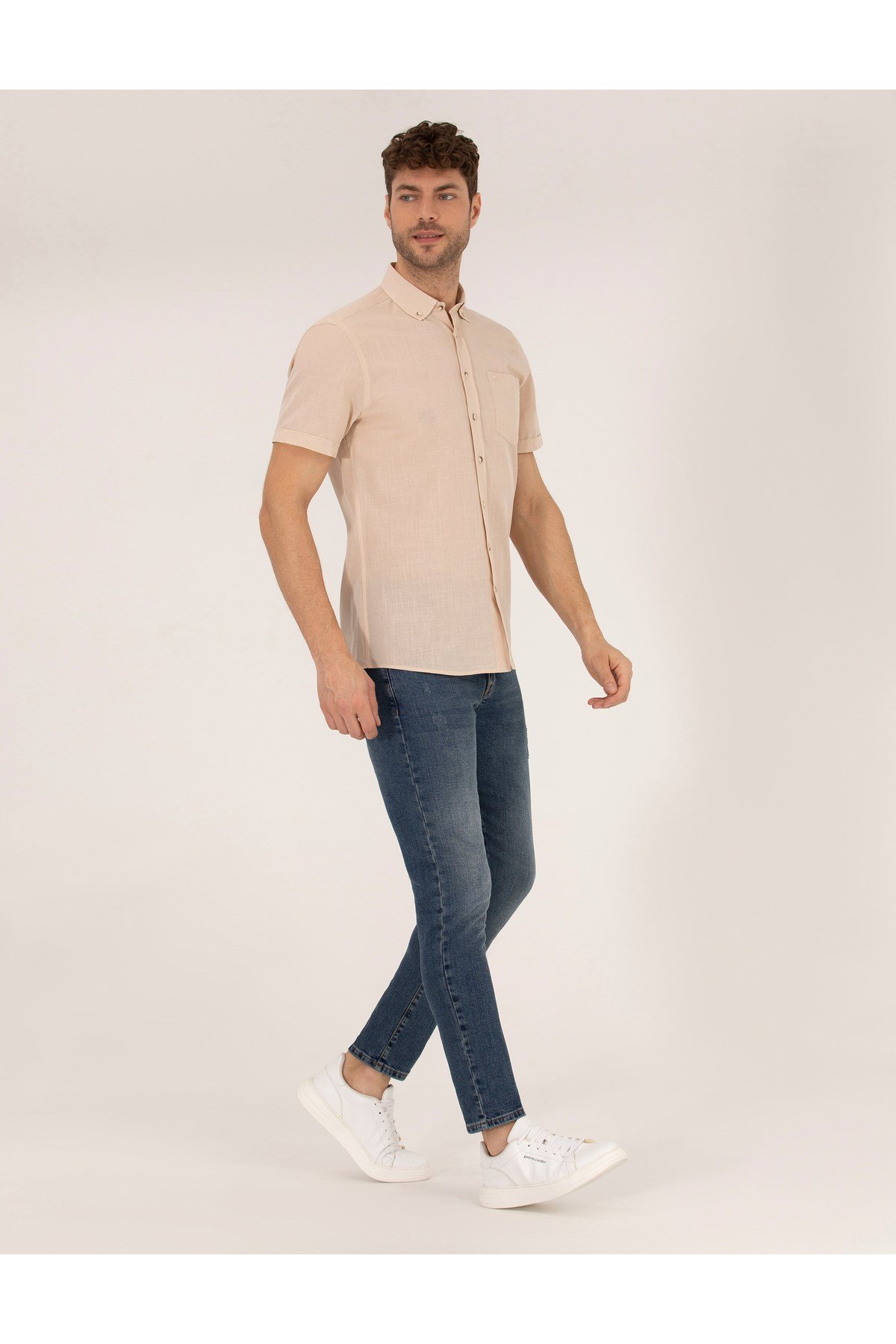 Bej Regular Fit Kısa Kollu Gömlek 50268184-VR011