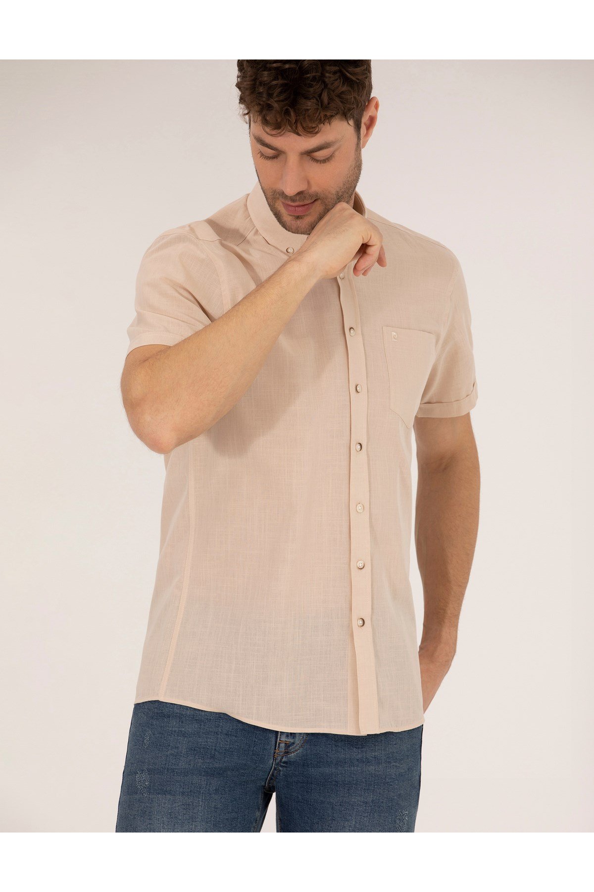 Bej Regular Fit Kısa Kollu Gömlek 50268184-VR011