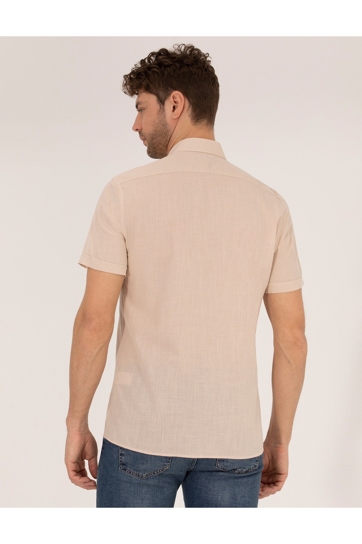 Bej Regular Fit Kısa Kollu Gömlek 50268184-VR011