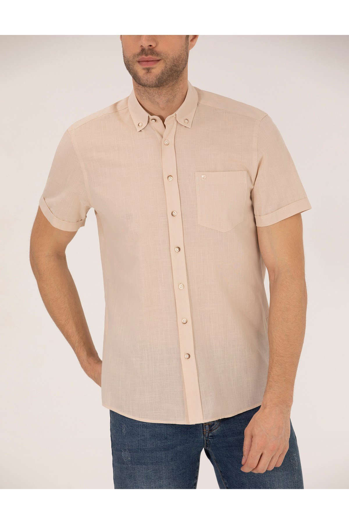 Bej Regular Fit Kısa Kollu Gömlek 50268184-VR011
