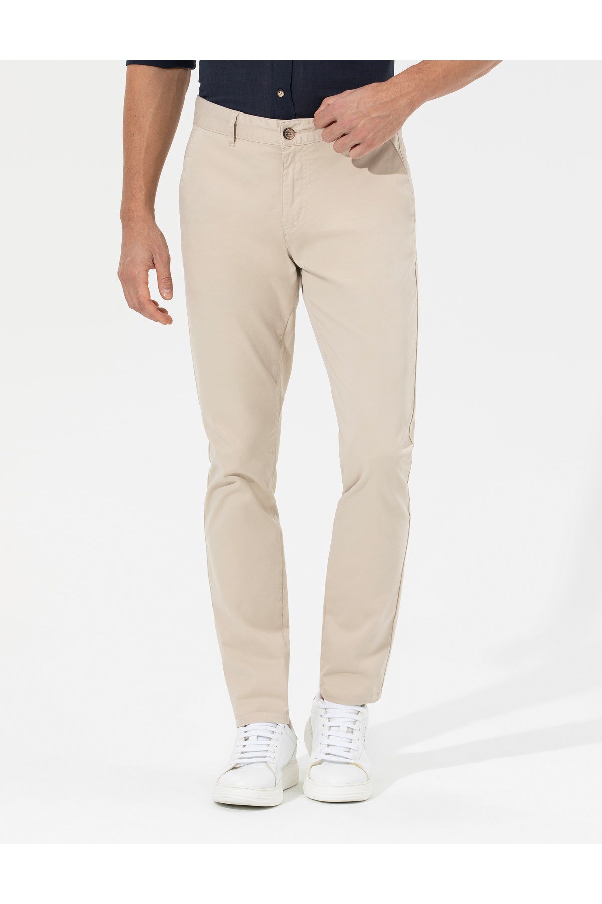 Bej Slim Fit Basic Chino Pantolon 50268098-VR011