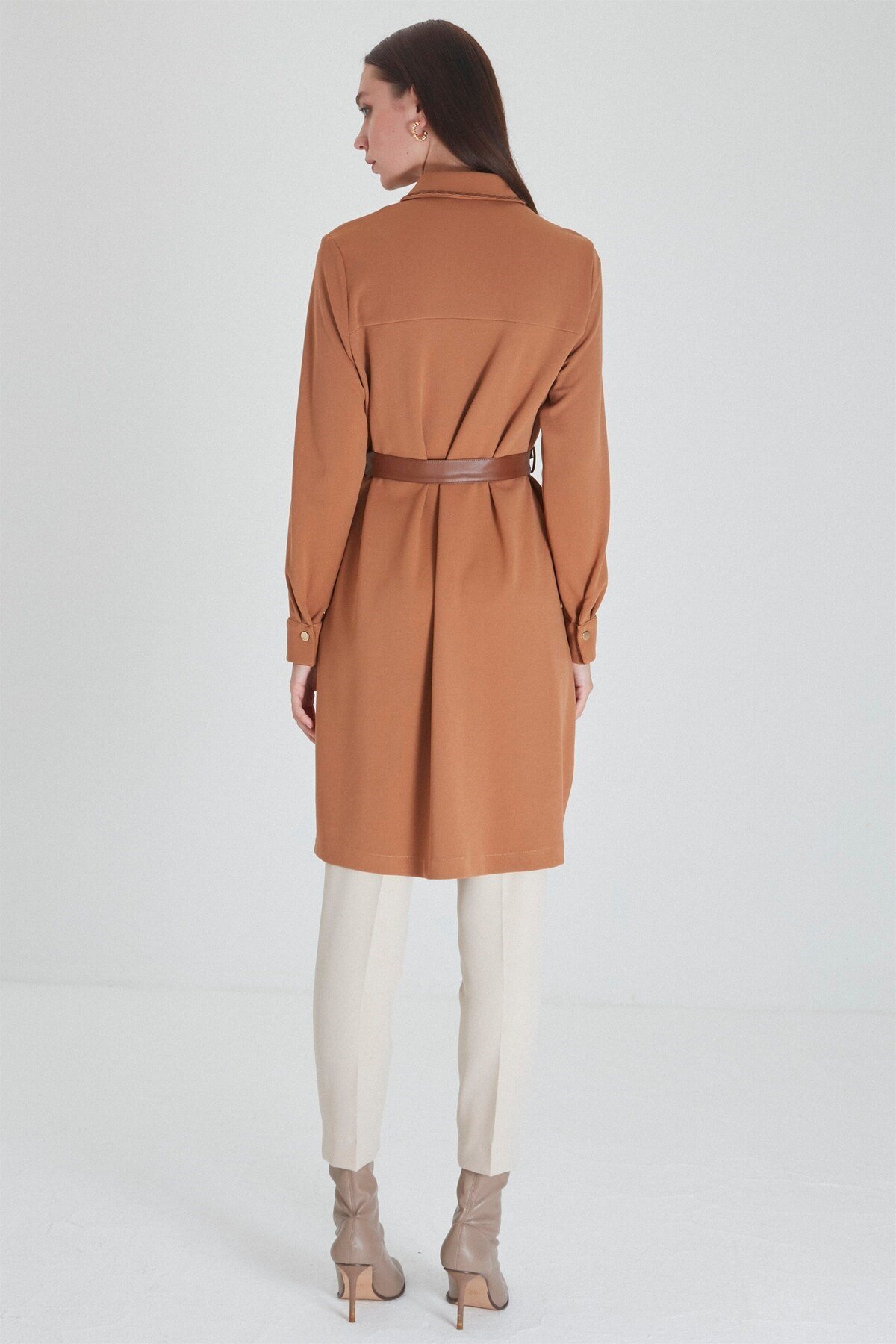 Bel Bağlamalı Camel Tunik T-1266