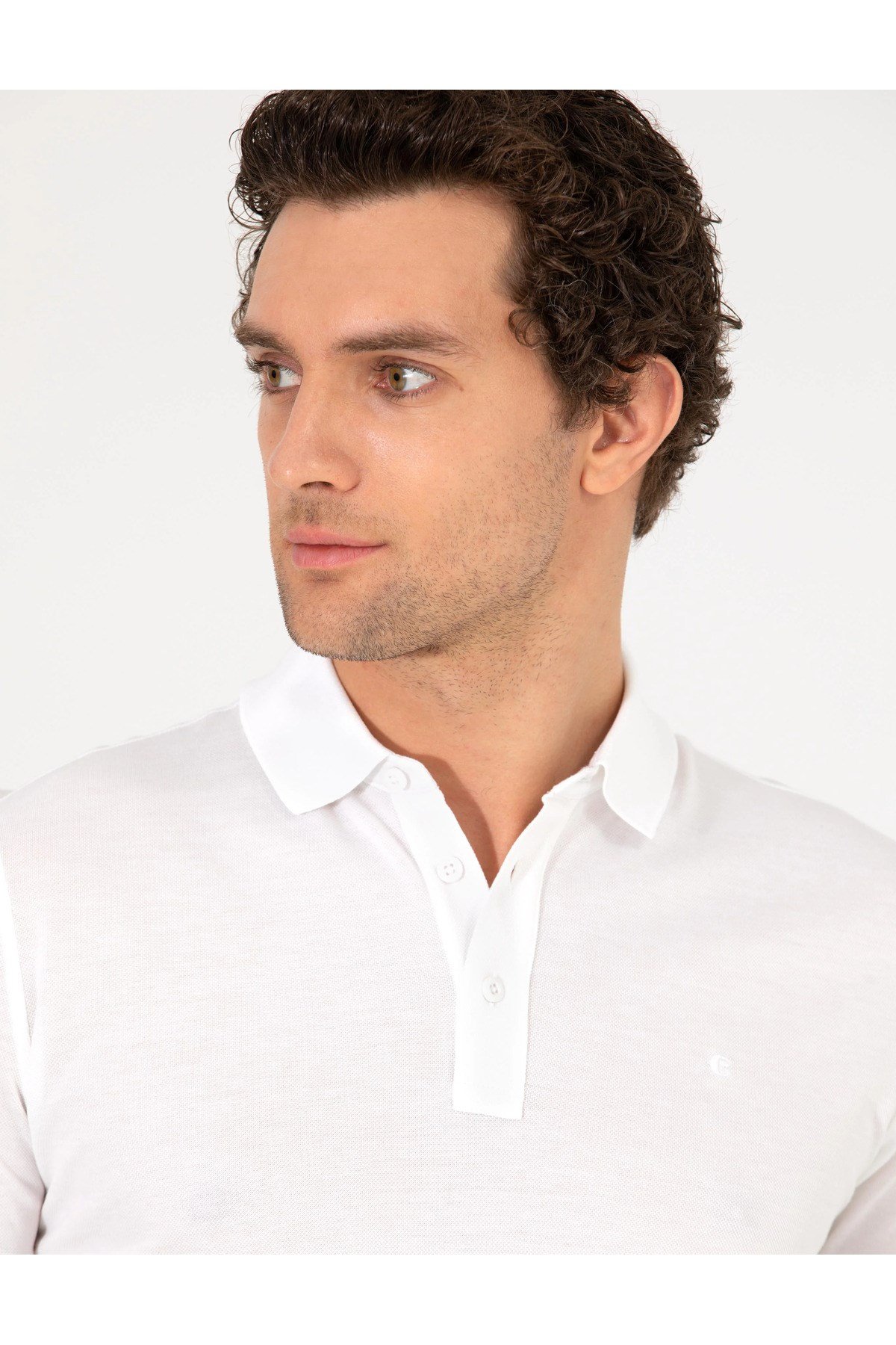 Beyaz Polo Yaka Slim Fit Basic T-Shirt G051SZ011.000.1592189.VR013
