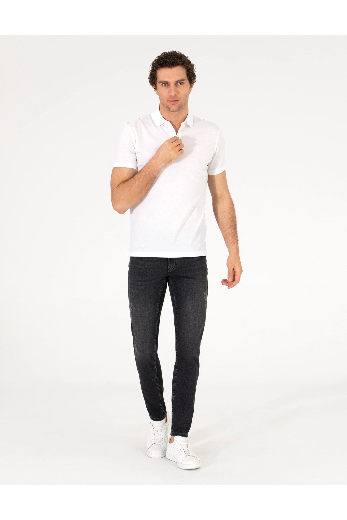 Beyaz Polo Yaka Slim Fit Basic T-Shirt G051SZ011.000.1592189.VR013