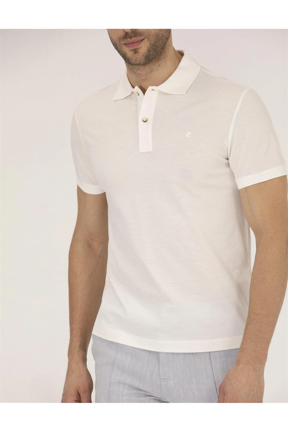 Beyaz Slim Fit Polo Yaka Merserize Tişört G021SZ011.000.1567290.VR013