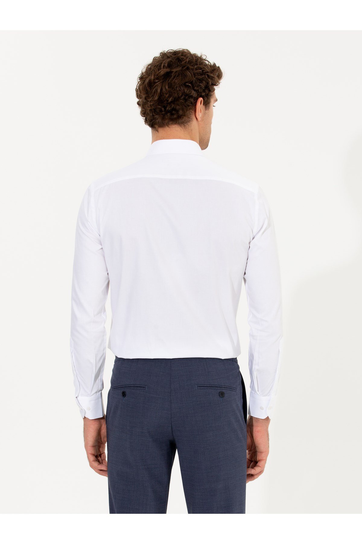 Beyaz Slim Fit Uzun Kollu Basic Gömlek 50268497-VR013