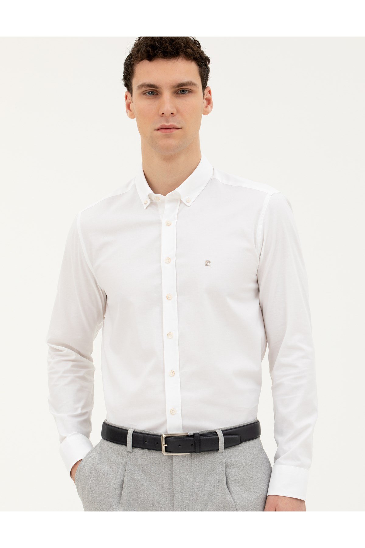 Beyaz Slim Fit Uzun Kollu Gömlek