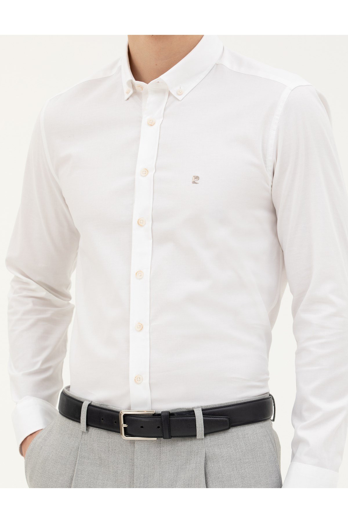 Beyaz Slim Fit Uzun Kollu Gömlek