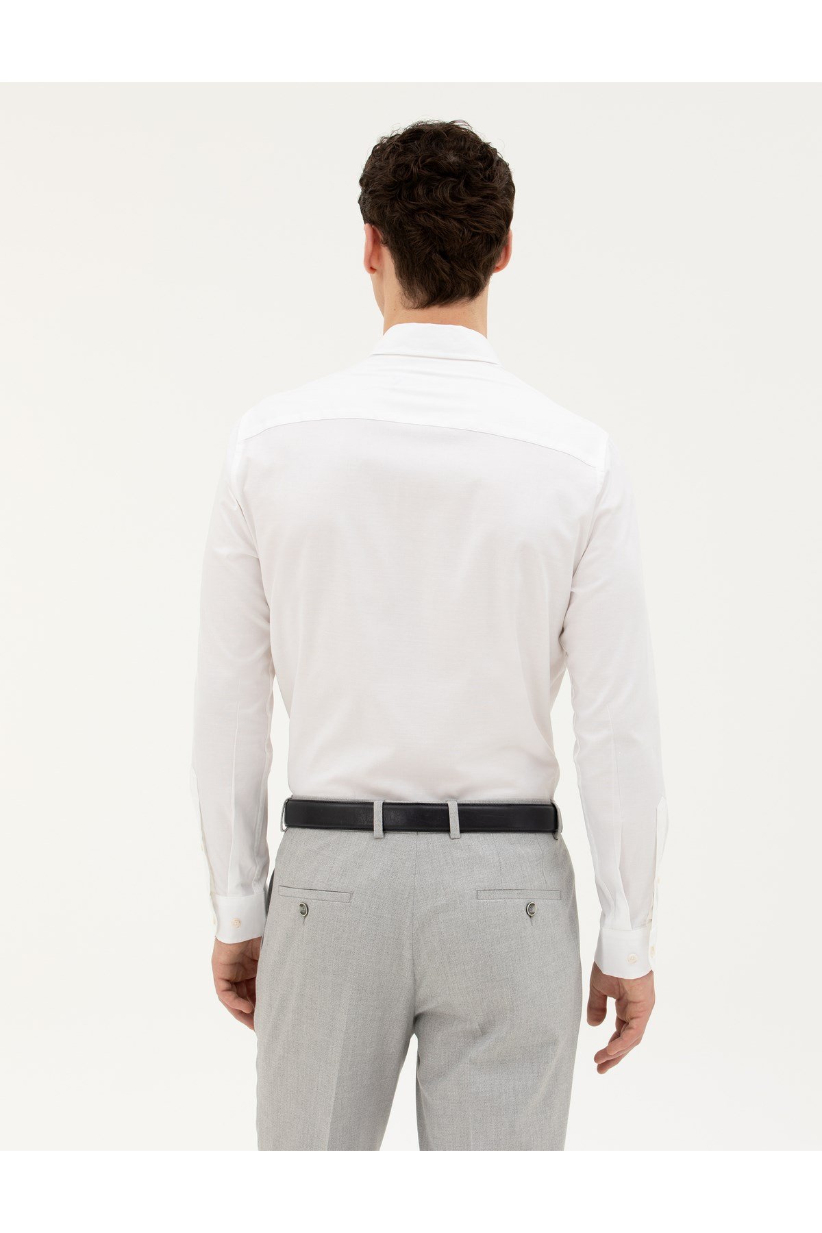 Beyaz Slim Fit Uzun Kollu Gömlek