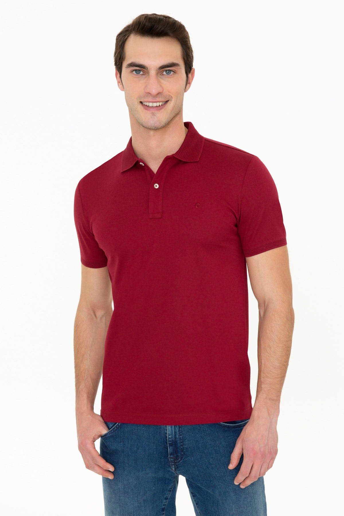 Bordo Slim Fit Basic Polo Yaka T-sirt