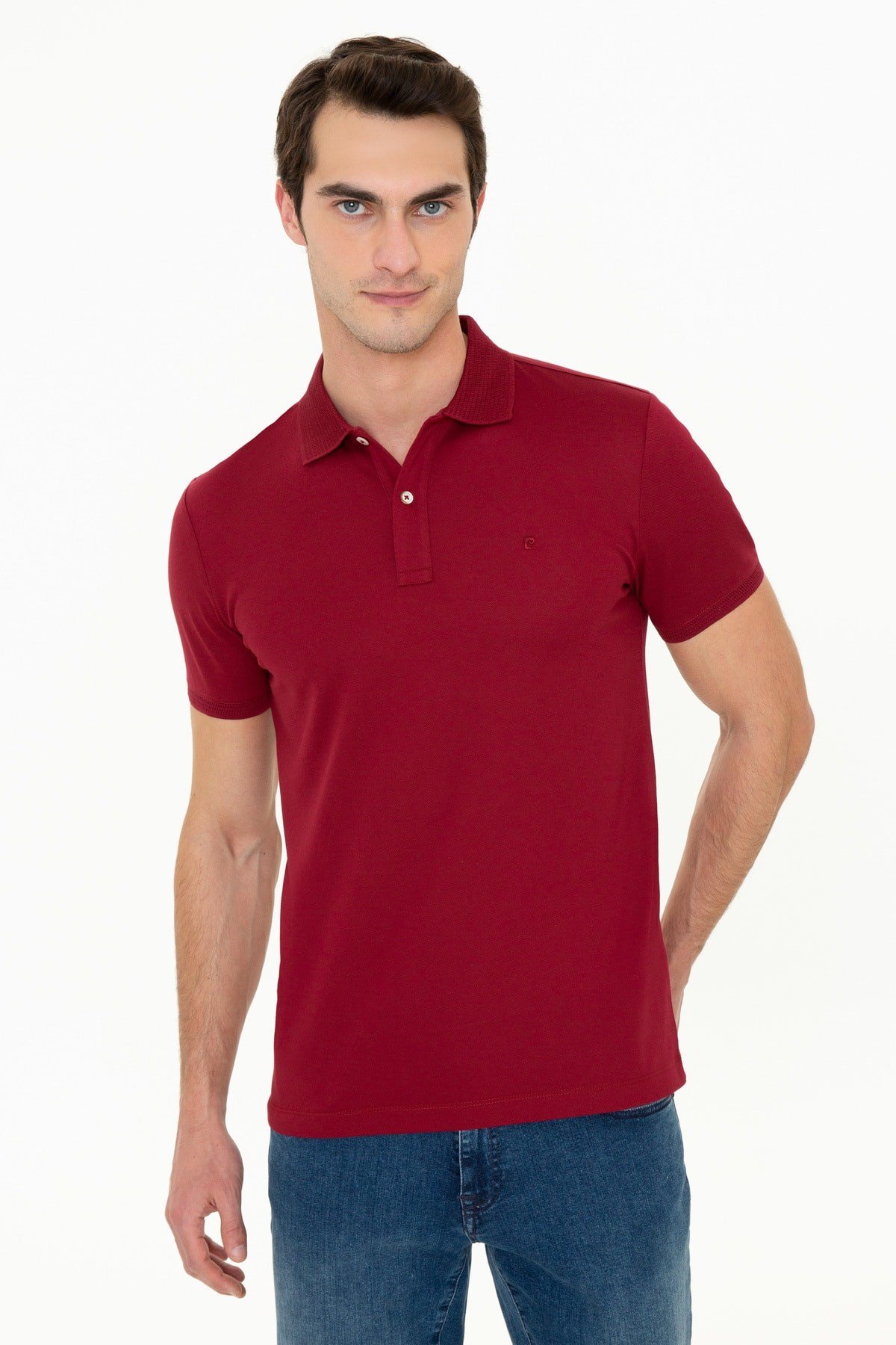 Bordo Slim Fit Basic Polo Yaka T-sirt