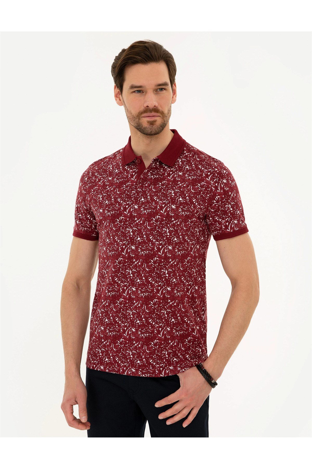 Bordo Slim Fit Polo Yaka T-Shirt G021GL011.000.990800.VR014