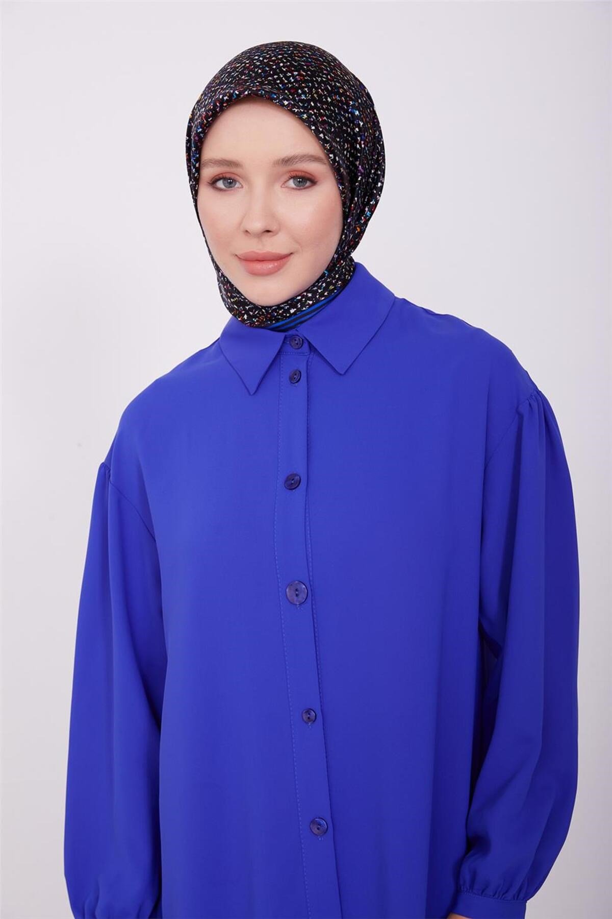Boyut Düğmeli Tunik 23k4706 Morcivert