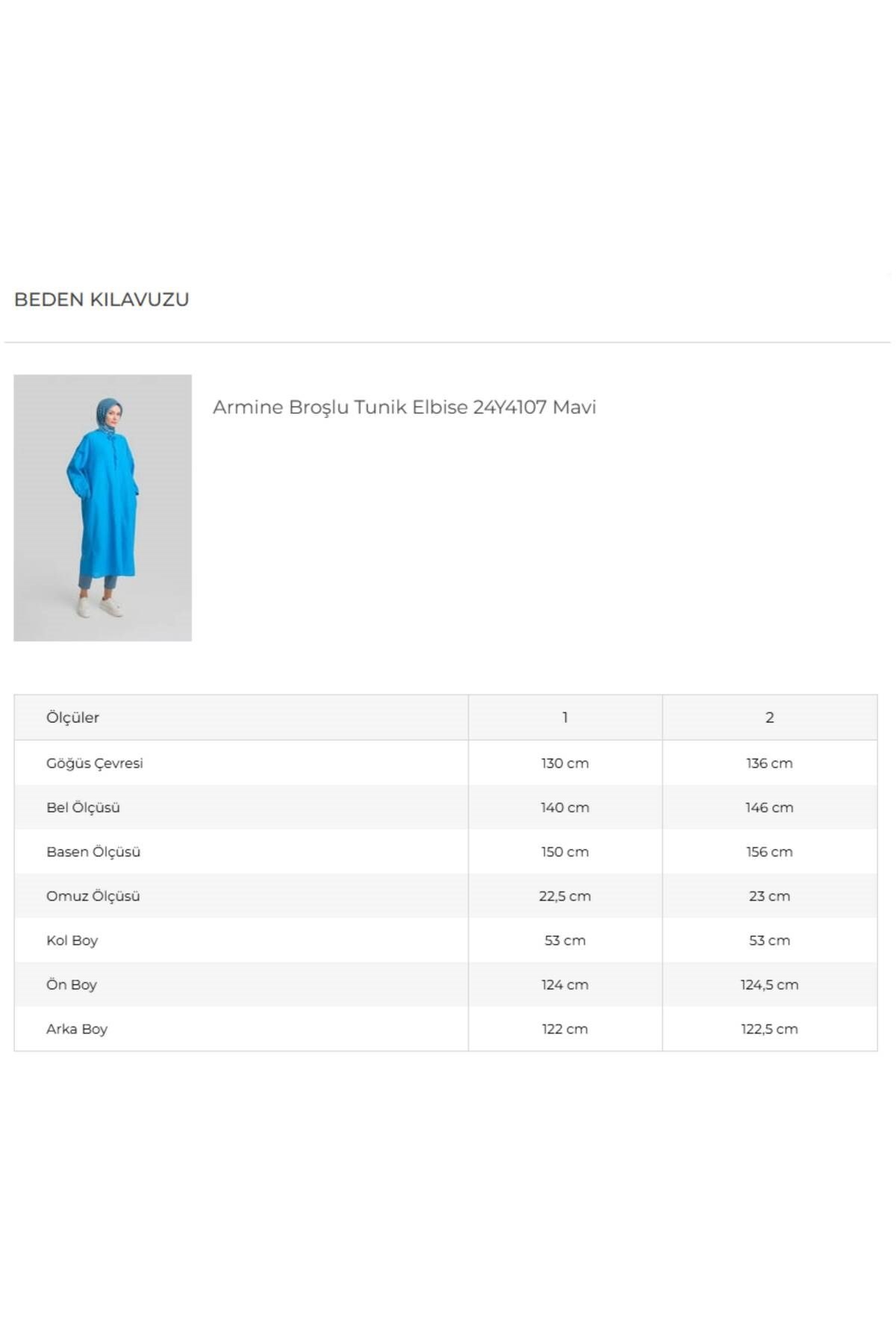 Broşlu Tunik Elbise 24y4107 Mavi