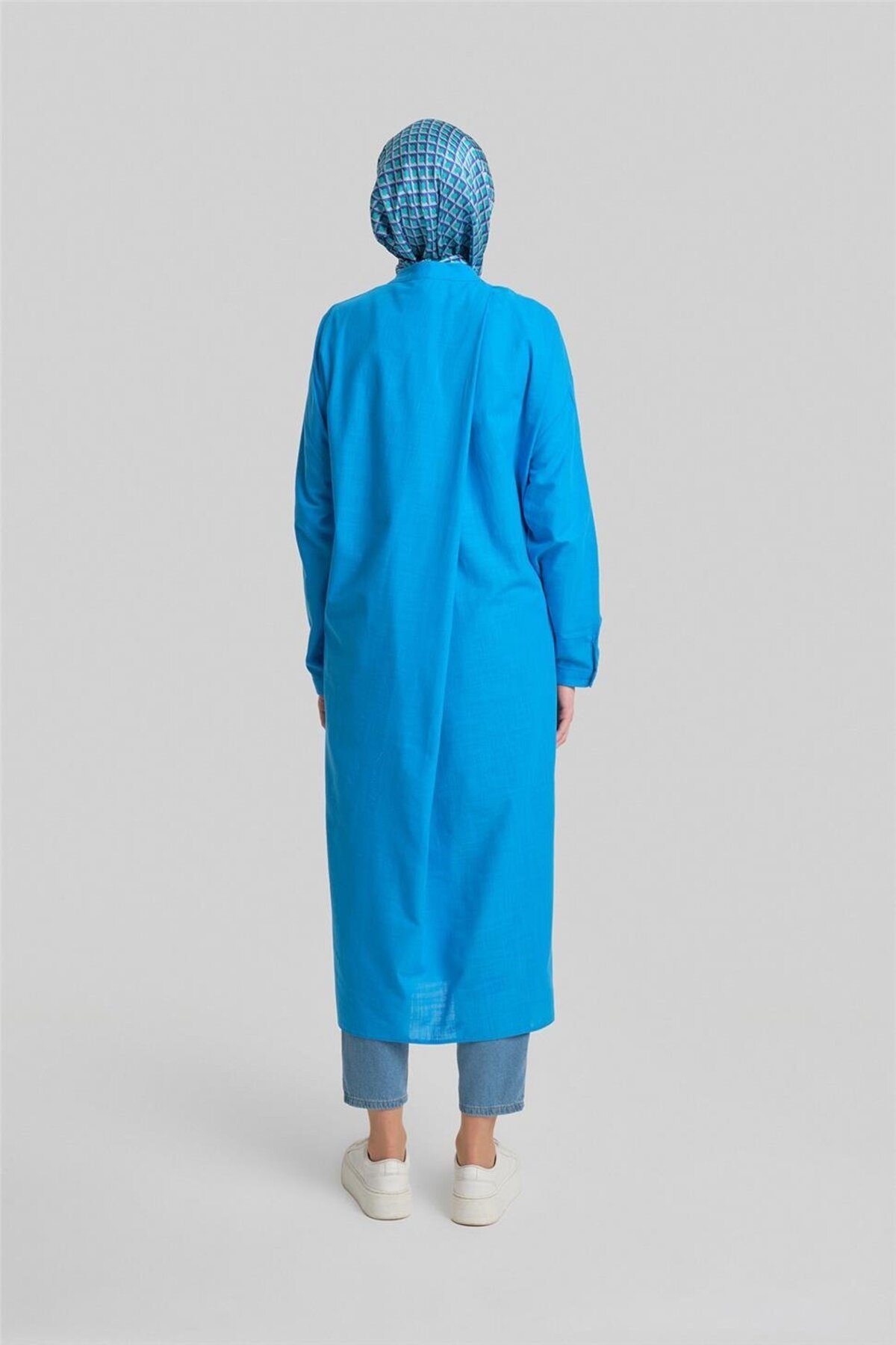 Broşlu Tunik Elbise 24y4107 Mavi