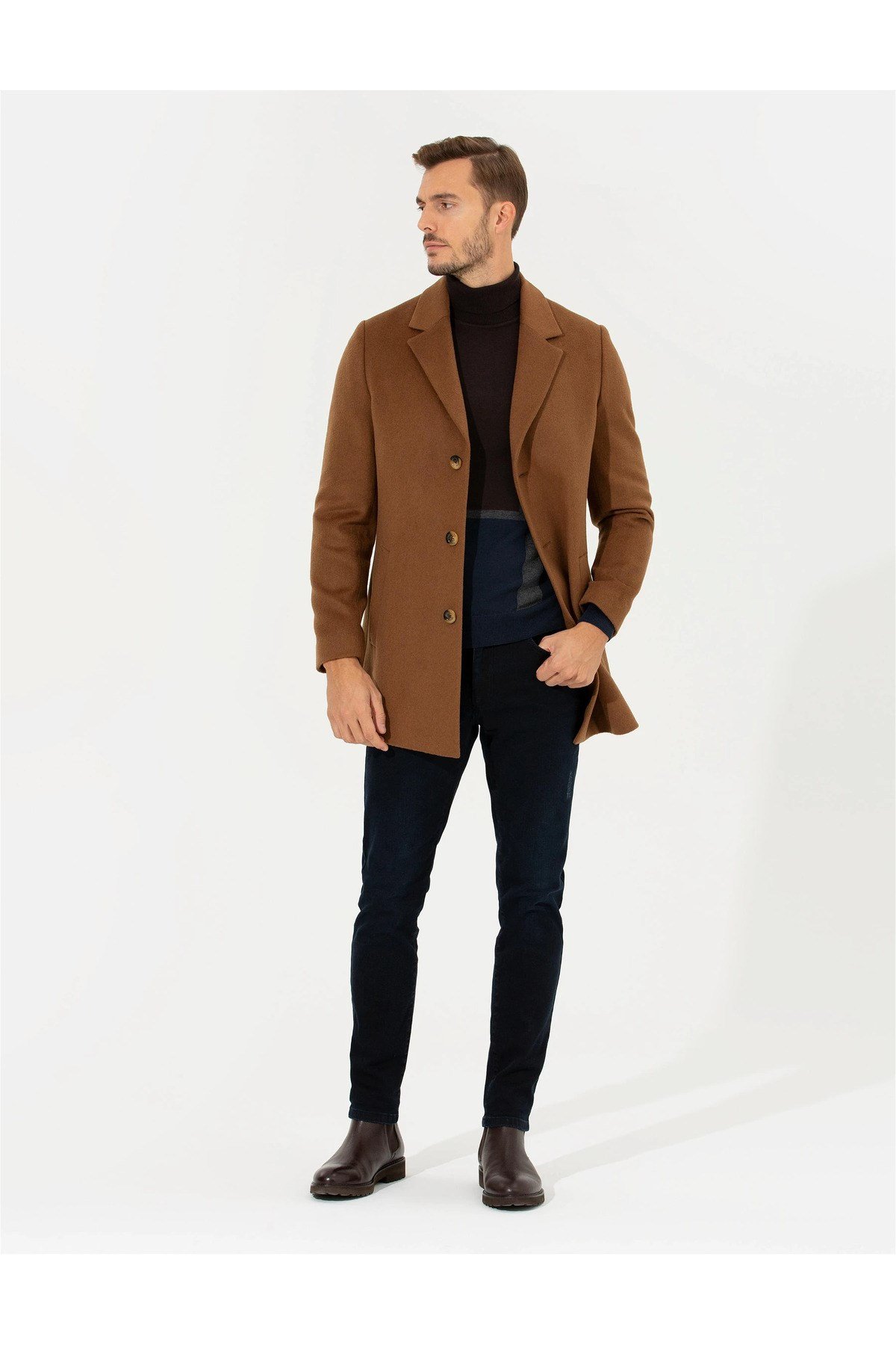 Camel Ex. Slim Fit Kaşe Kaban 1500570