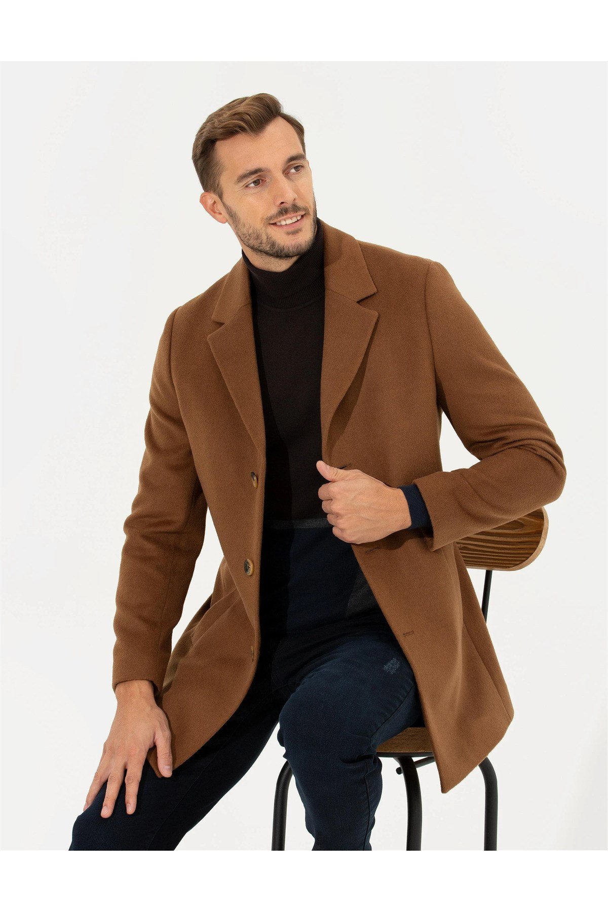 Camel Ex. Slim Fit Kaşe Kaban 1500570