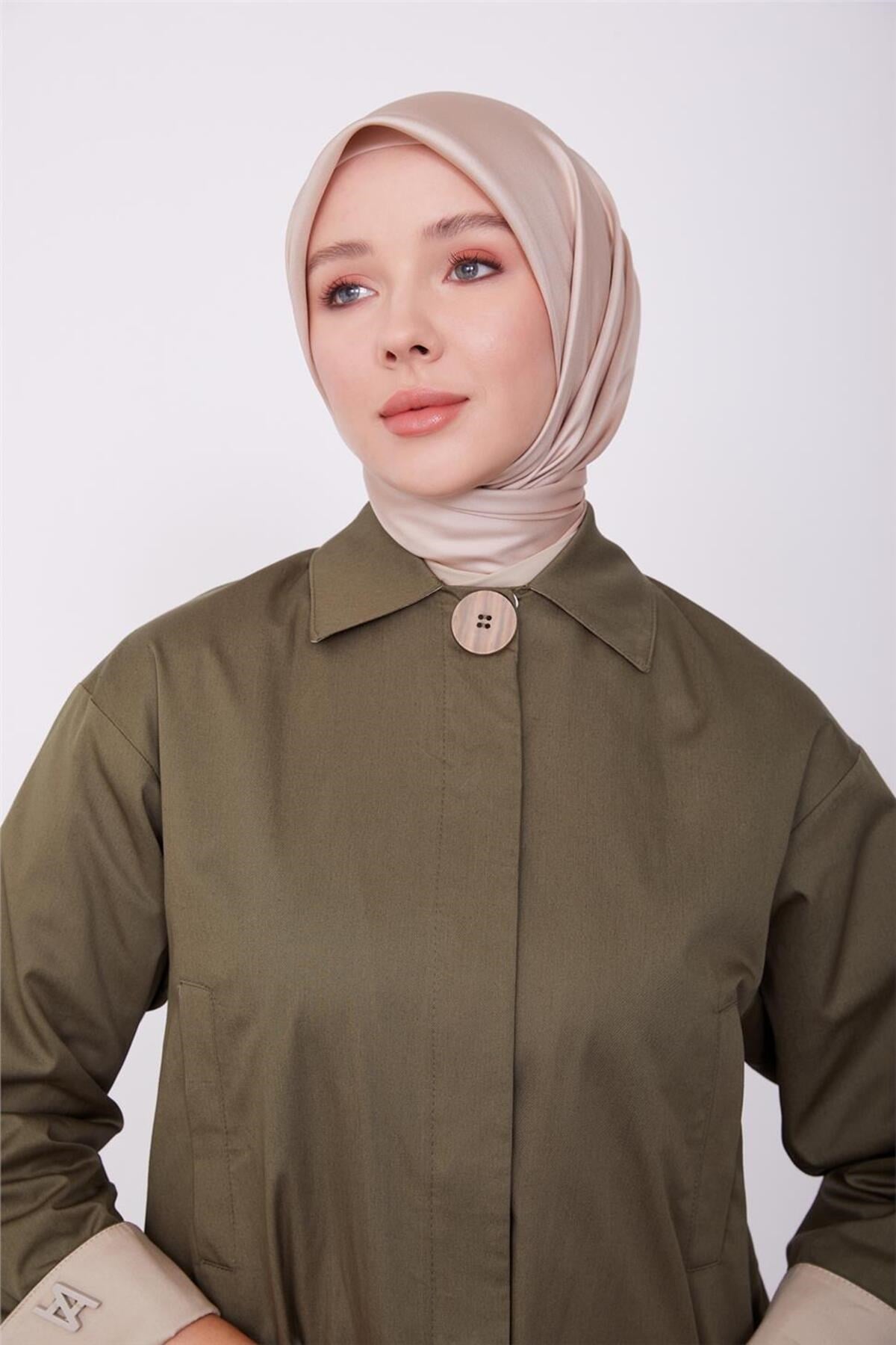 Çift Renk Detayları Olan Kap 23k7023 Haki
