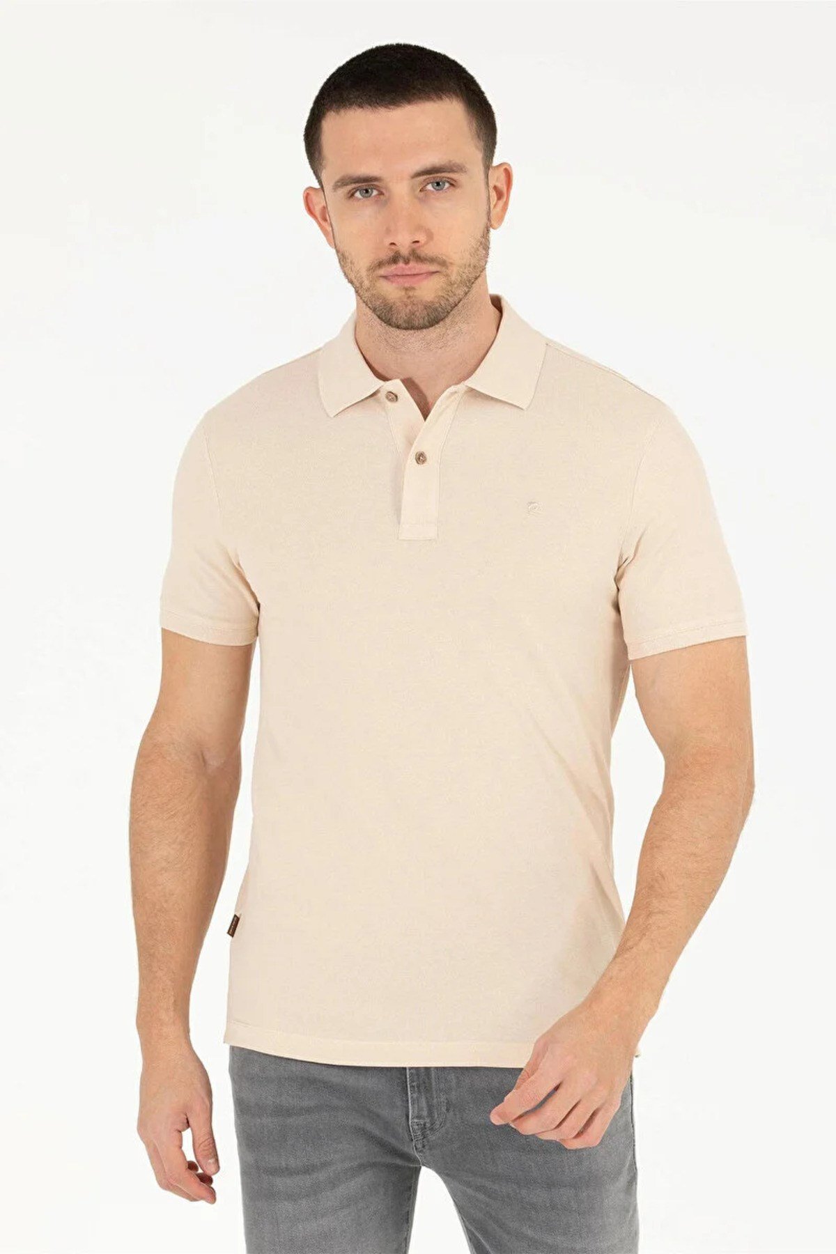 Erkek Bej Polo Yaka Tişört 1567279