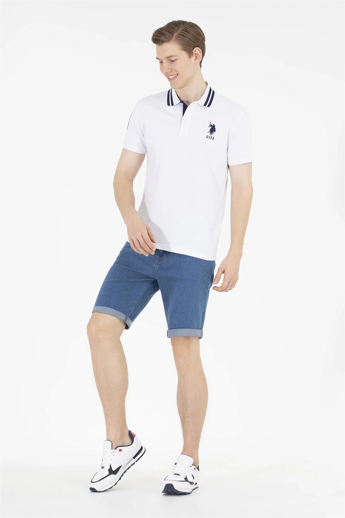 Erkek Beyaz Basic Polo Yaka Tişört G081GL011.000.1571222.VR013