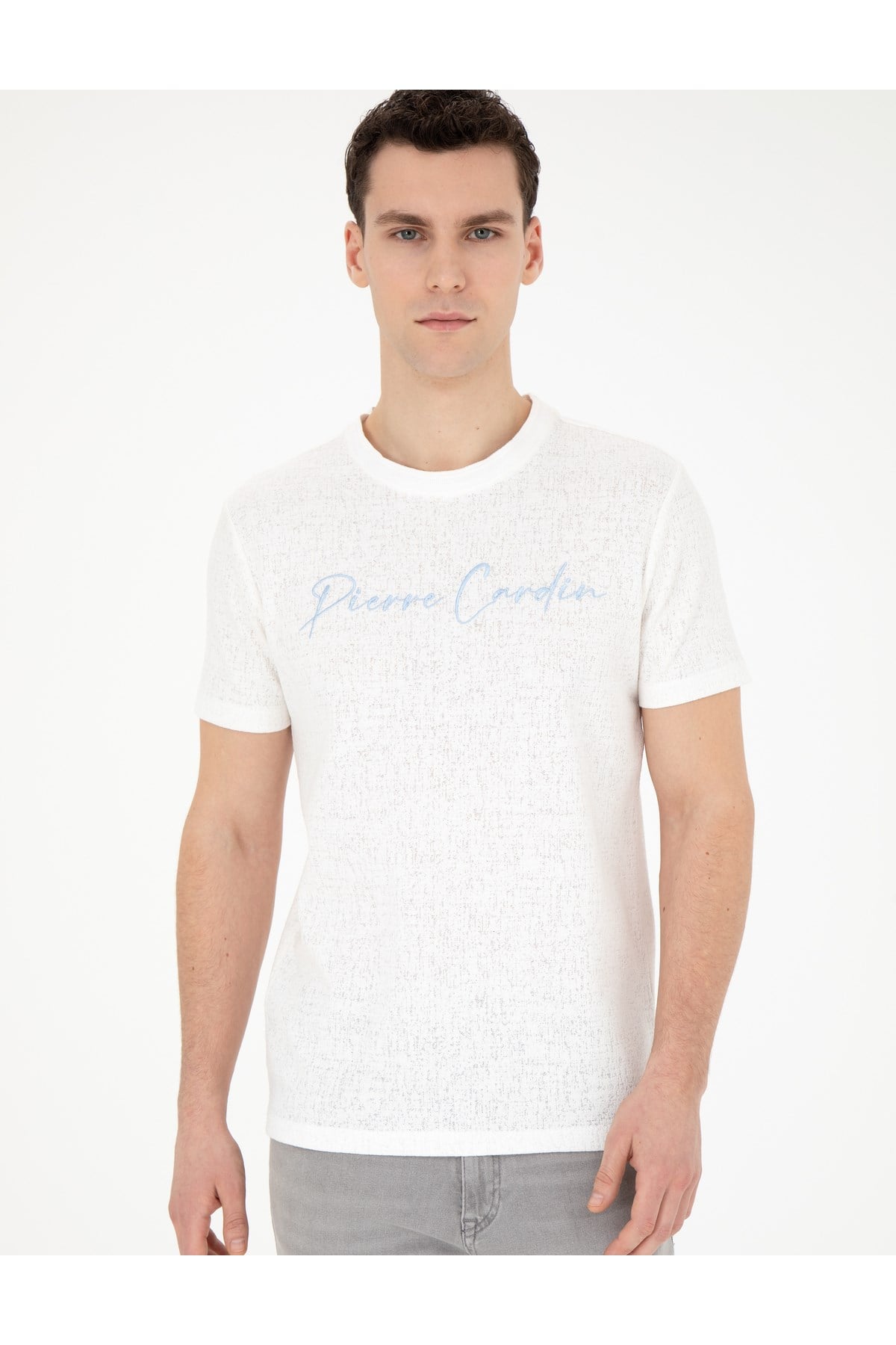 Erkek Beyaz Slim Fit Tişört 1857540