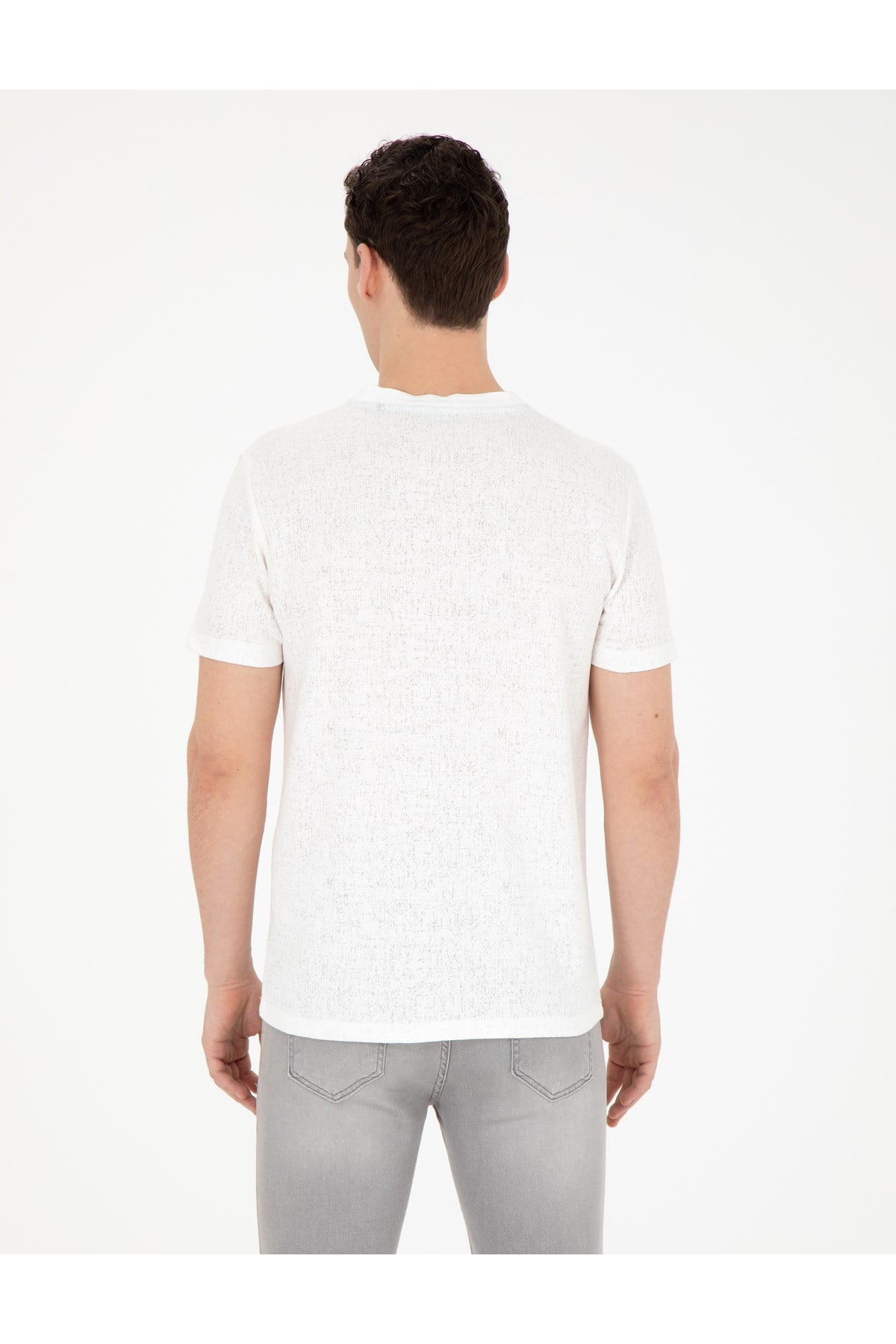 Erkek Beyaz Slim Fit Tişört 1857540