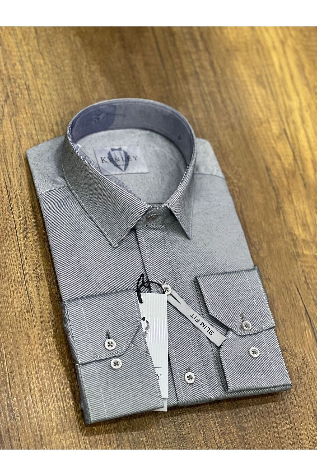 Erkek Gömlek Slim Fit %100 Pamuk