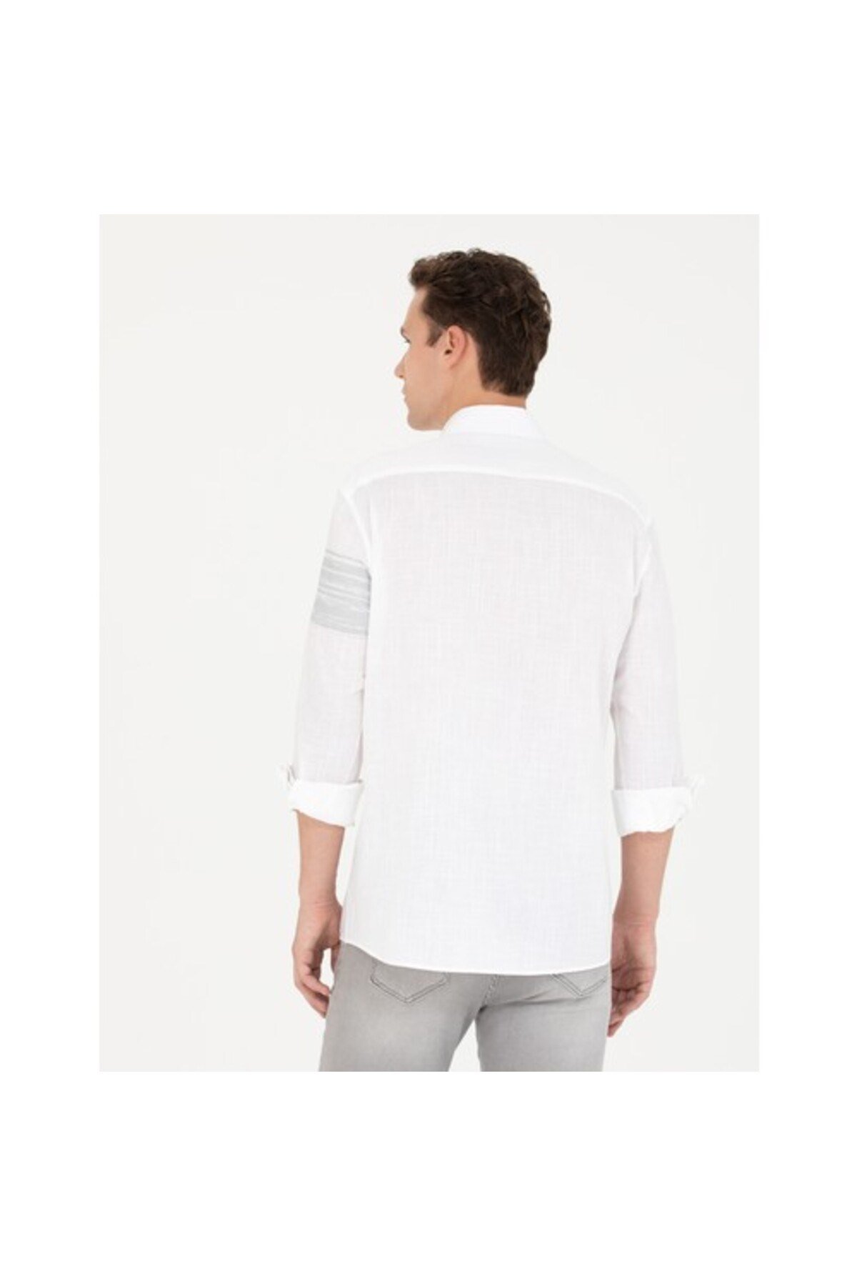 Erkek Gri Regular Fit Uzun Kollu Gömlek 50265591-vr024