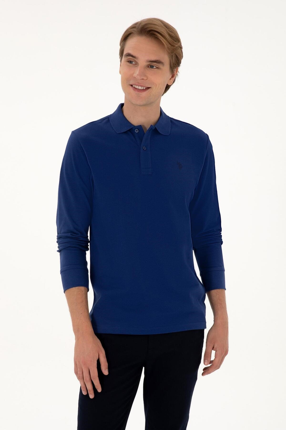 Erkek İndigo Basic Sweatshirt %100 Pamuk 2225784