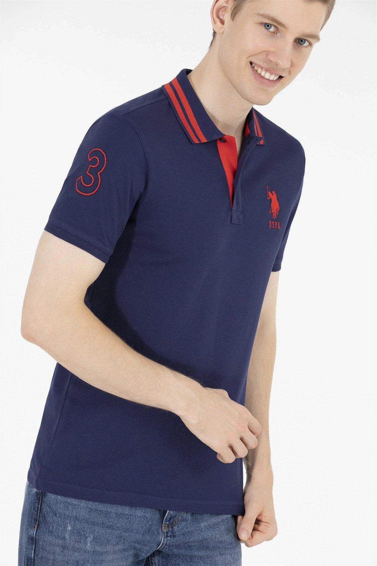 Erkek Lacivert Basic Polo Yaka Tişört G081GL011.000.1571222.VR033