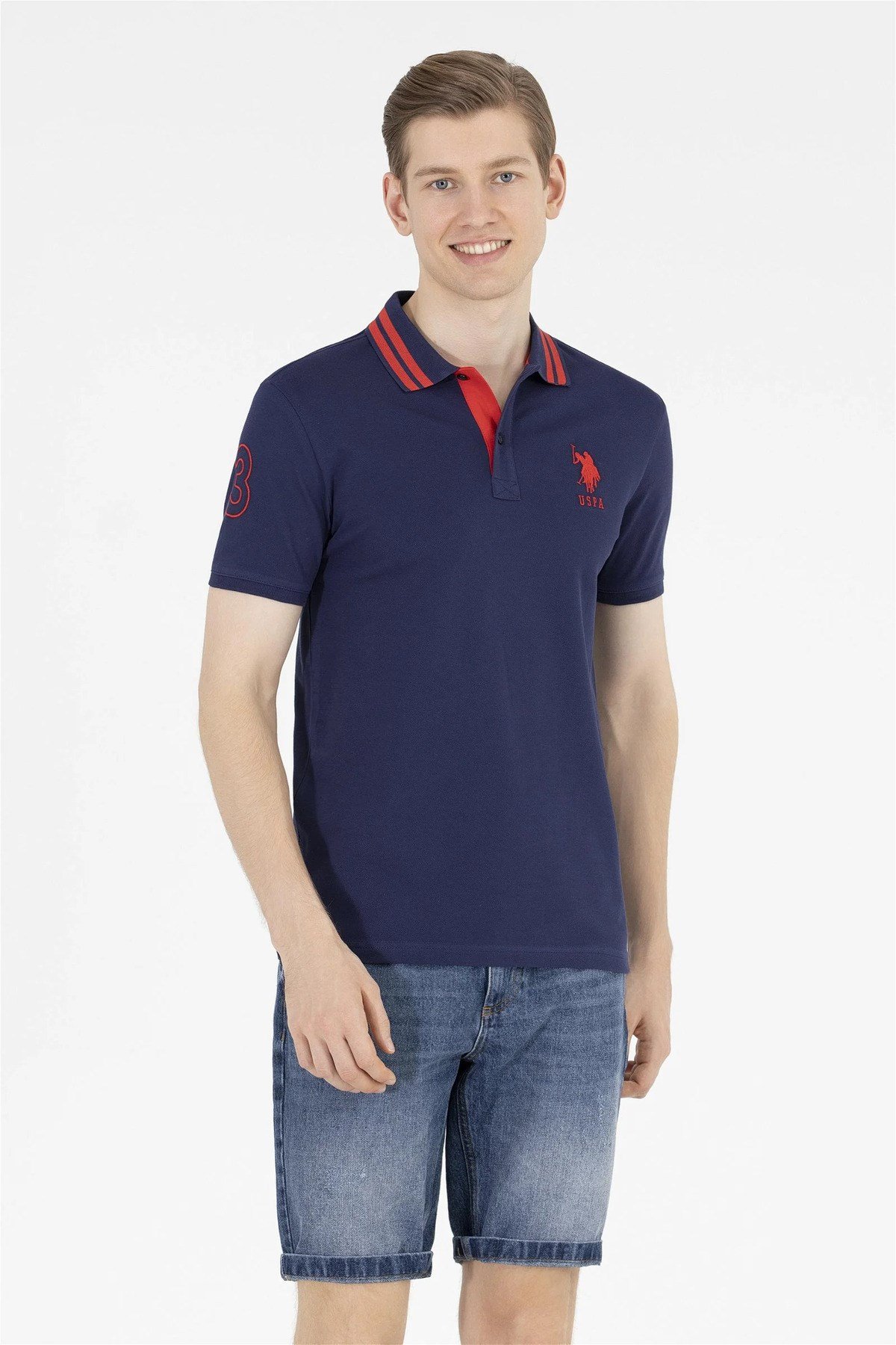 Erkek Lacivert Basic Polo Yaka Tişört G081GL011.000.1571222.VR033