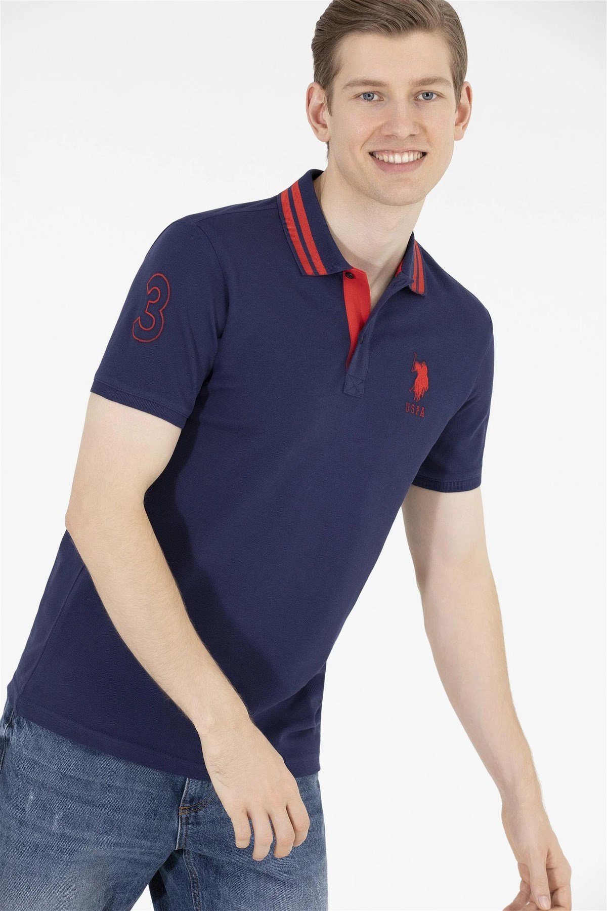 Erkek Lacivert Basic Polo Yaka Tişört G081GL011.000.1571222.VR033