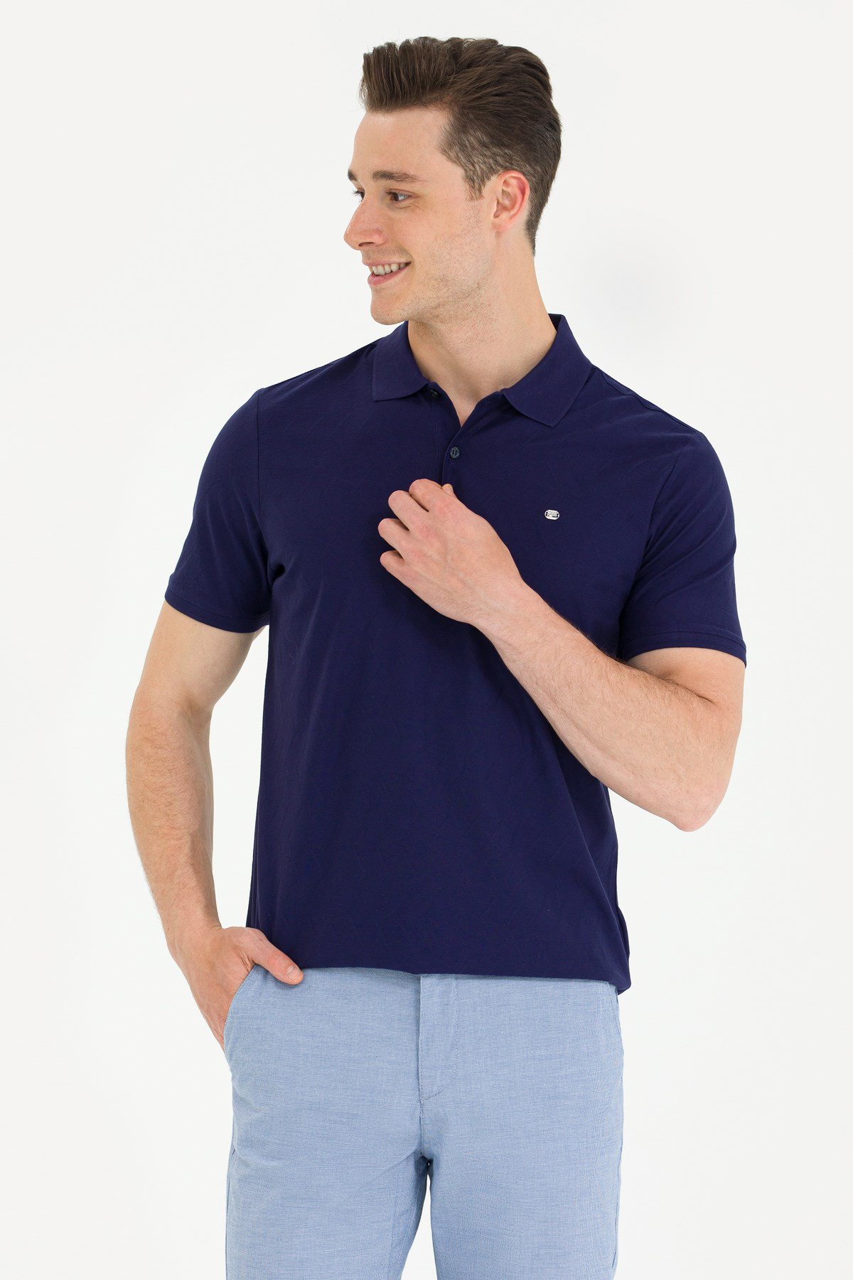 Erkek Lacivert Polo Yaka Tişört 50263351-vr033