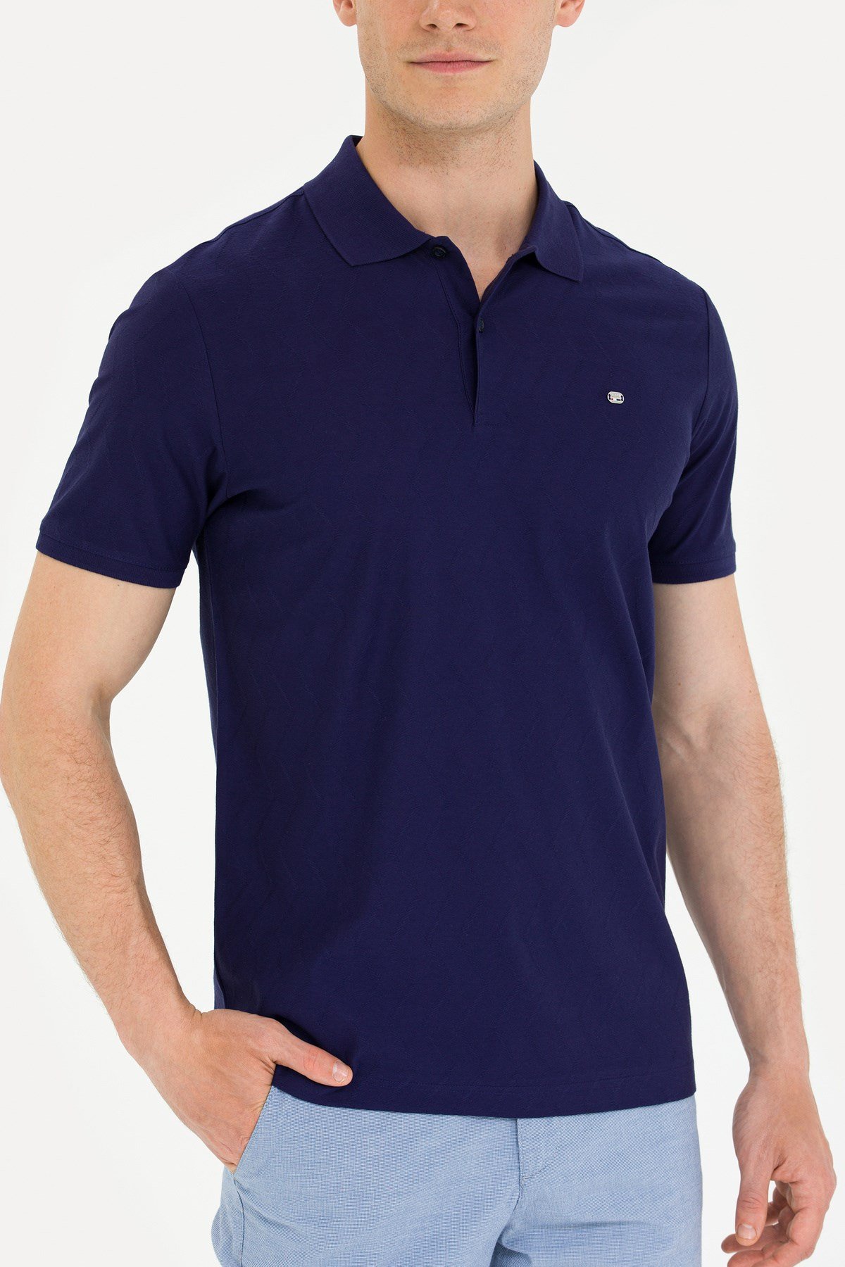 Erkek Lacivert Polo Yaka Tişört 50263351-vr033
