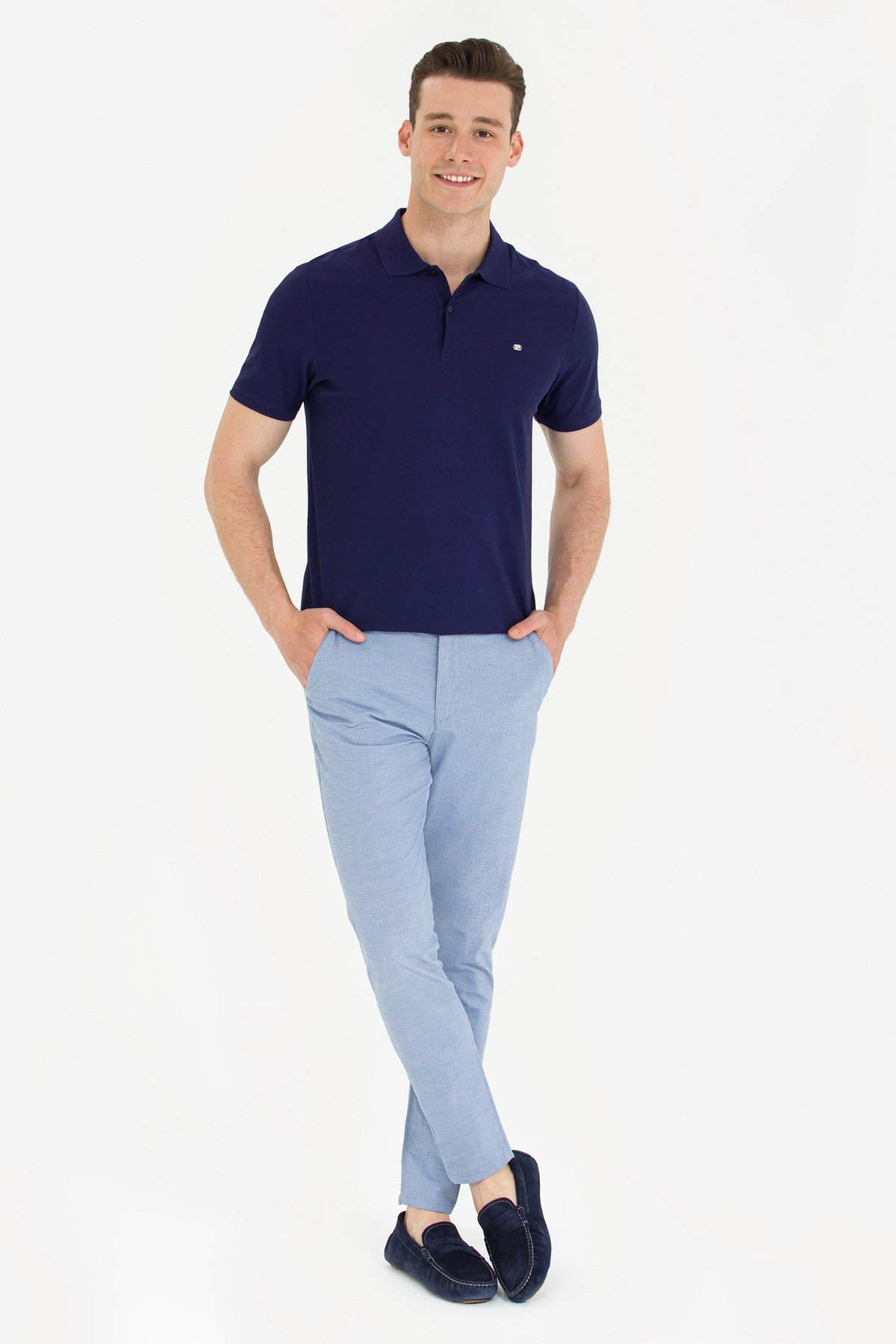Erkek Lacivert Polo Yaka Tişört 50263351-vr033