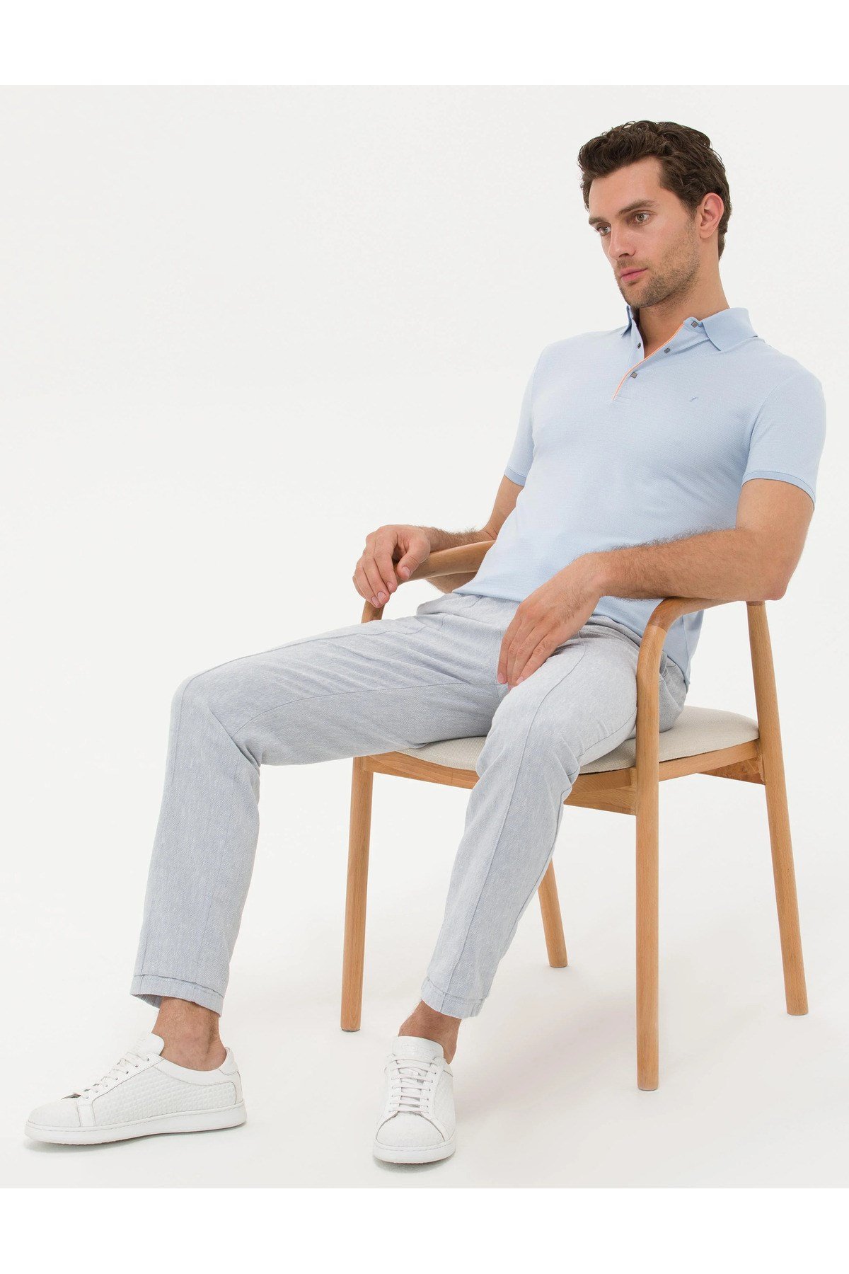 Erkek Mavi Slim Fit T-Shirt G051SZ011.000.1592489.VR036