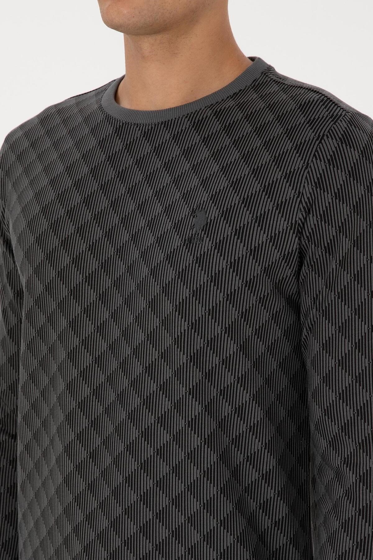 Erkek Regular Fit Bisiklet Yaka %100 Pamuk Antrasit Sweatshirt 2245989