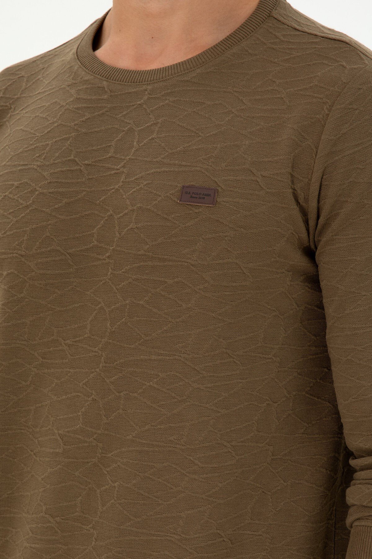 Erkek Regular Fit Bisiklet Yaka Haki Sweatshirt 1945735